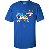 Christmas Lights Cow Wearing Santa Hat Funny Xmas Sweatshirt - Shirt