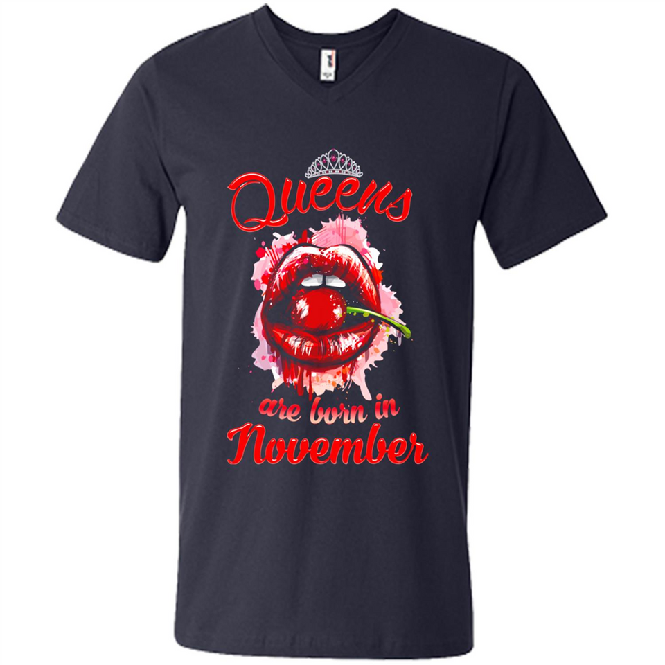 Queens Are Born In November T-Shirt Sexy Lips