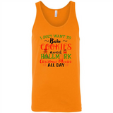 I just Want to bake Cookies and watch Hallmark Christmas movies White T-Shirt - Canvas Unisex Tank