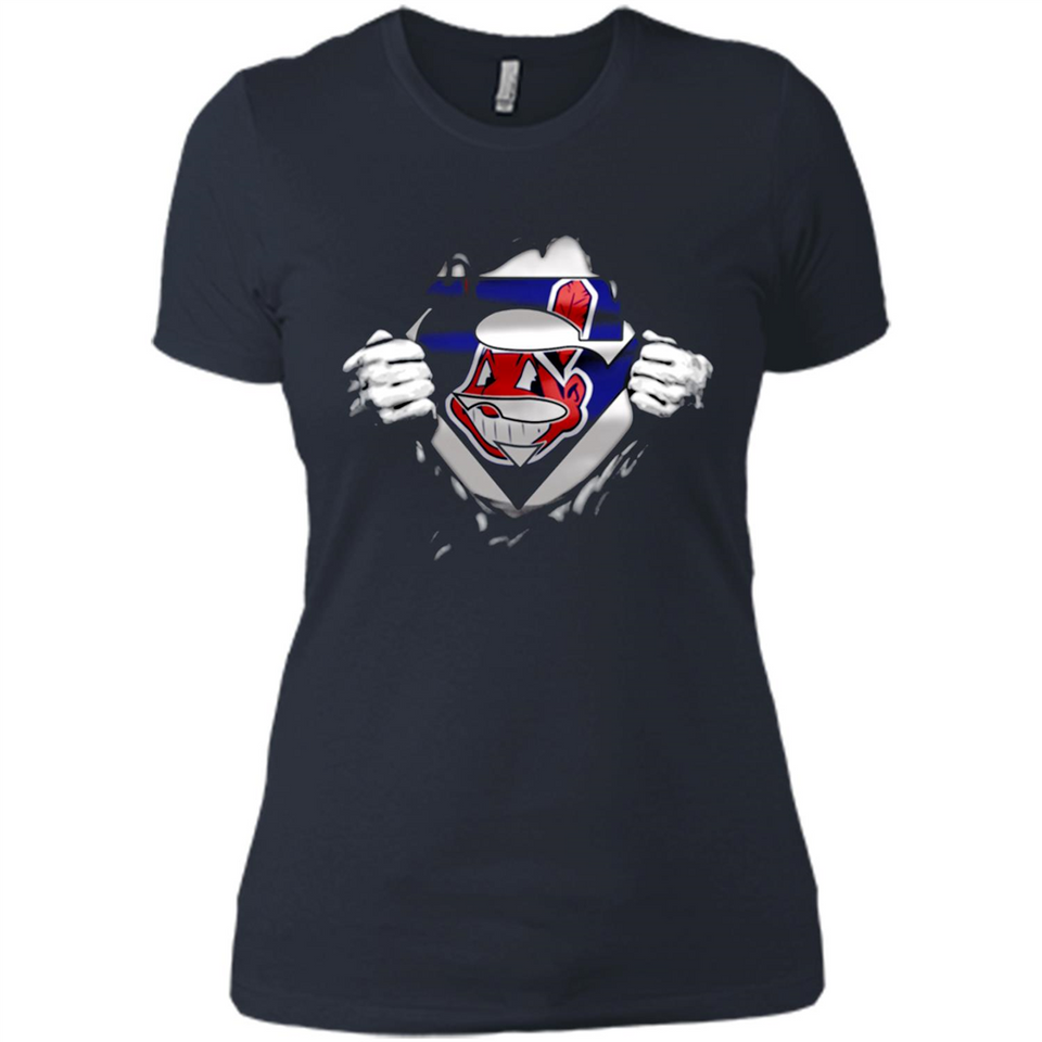 Cleveland Indians And Superman Fans - Ladies' Boyfriend T-Shirt