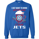 I Just Want To Drink Hot Chocolate & Watch Winnipeg Jets Ugly Christmas Sweater PINGPONG