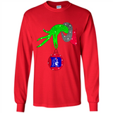 GRINCH HAND HOLDING DUKE BLUE DEVILS GLITTER CHRISTMAS PINGPONG
