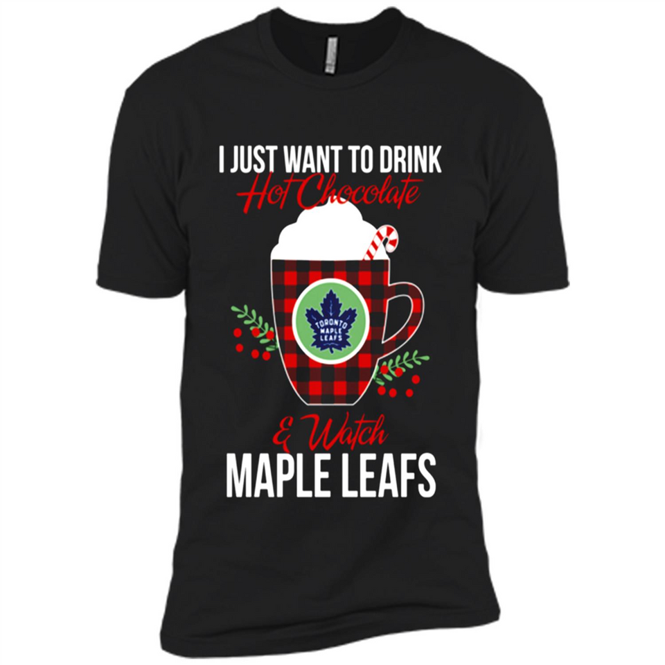I Just Want To Drink Hot Chocolate & Watch Toronto Maple Leafs Ugly Christmas Sweater PINGPONG