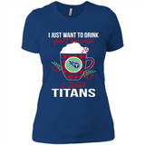 I Just Want To Drink Hot Chocolate & Watch Tennessee Titans Ugly Christmas Sweater PINGPONG