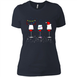 Christmas Red Wine Funny Merry Xmas Sweatshirt - Ladies' Boyfriend T-Shirt
