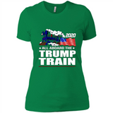 All Board The Trump Train 2020 Patriotic U.S Flag pingpong - Ladies' Boyfriend T-Shirt