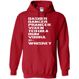 Dasher Dancer Prancer Vixen Tequila Rum Vodka Whiskey Reindeer Christmas T-Shirt - Hoodie