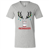 Budweiser Reinbeer Funny Beer Reindeer Christmas Sweatshirt - Canvas Unisex V-Neck