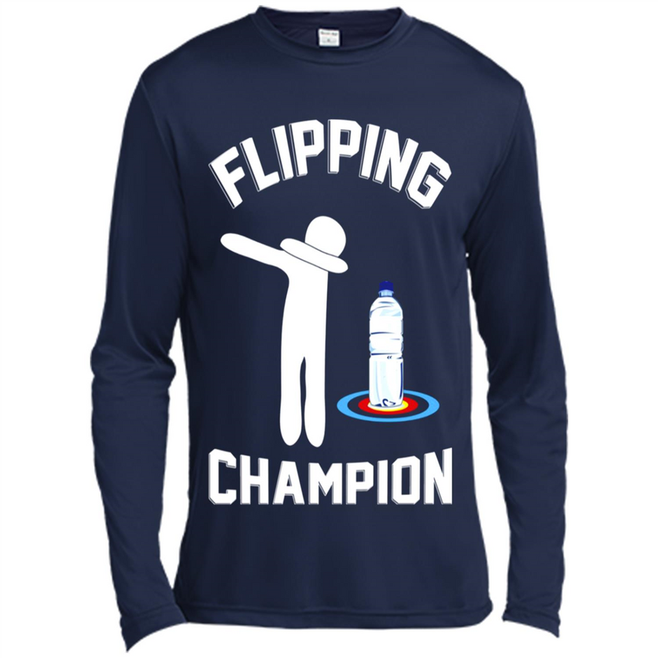 Water Bottle Flipping Tshirt Dabbing Flipping Champion - Canvas Long Sleeve T-Shirt