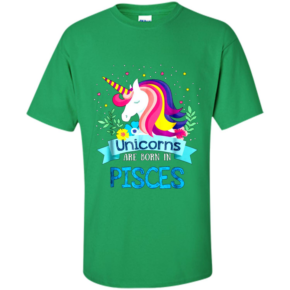 Unicorns are born in Pisces Birthday Rainbow Gift Ladies Custom