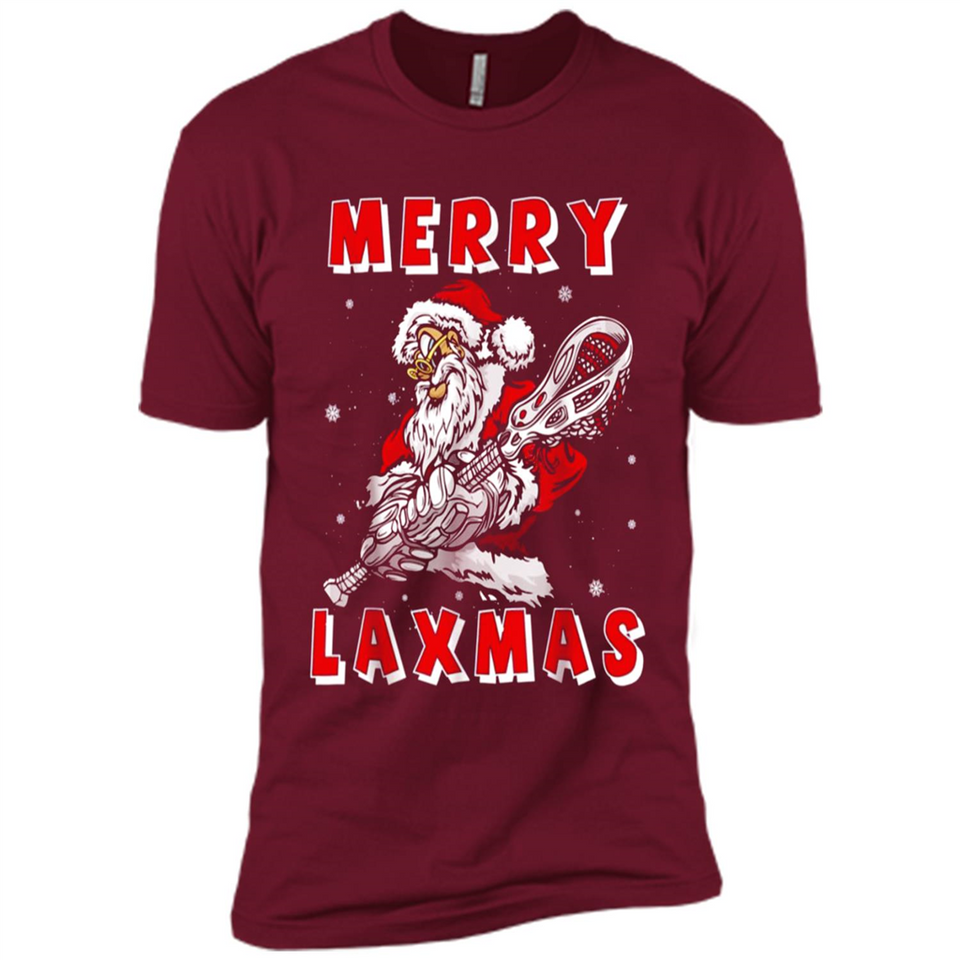 Lacrosse Merry Laxmas Santa - Premium Short Sleeve T-Shirt