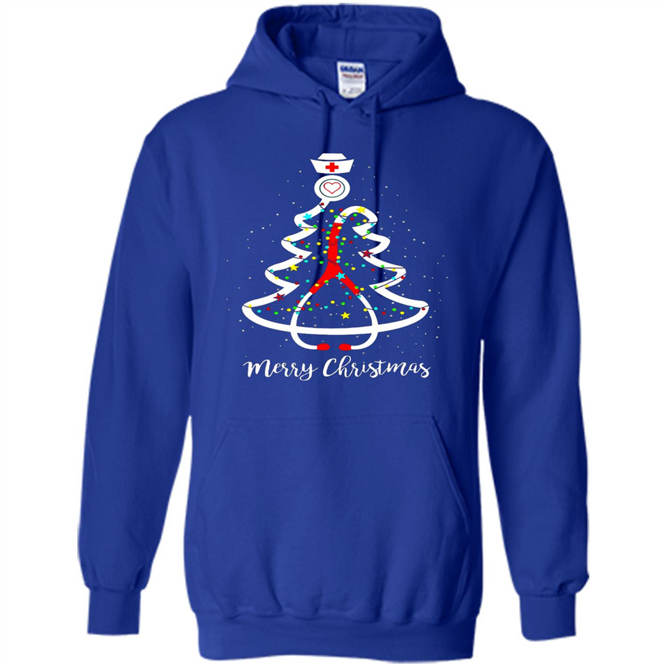 Christmas tree Nurse merry Christmas - Hoodie