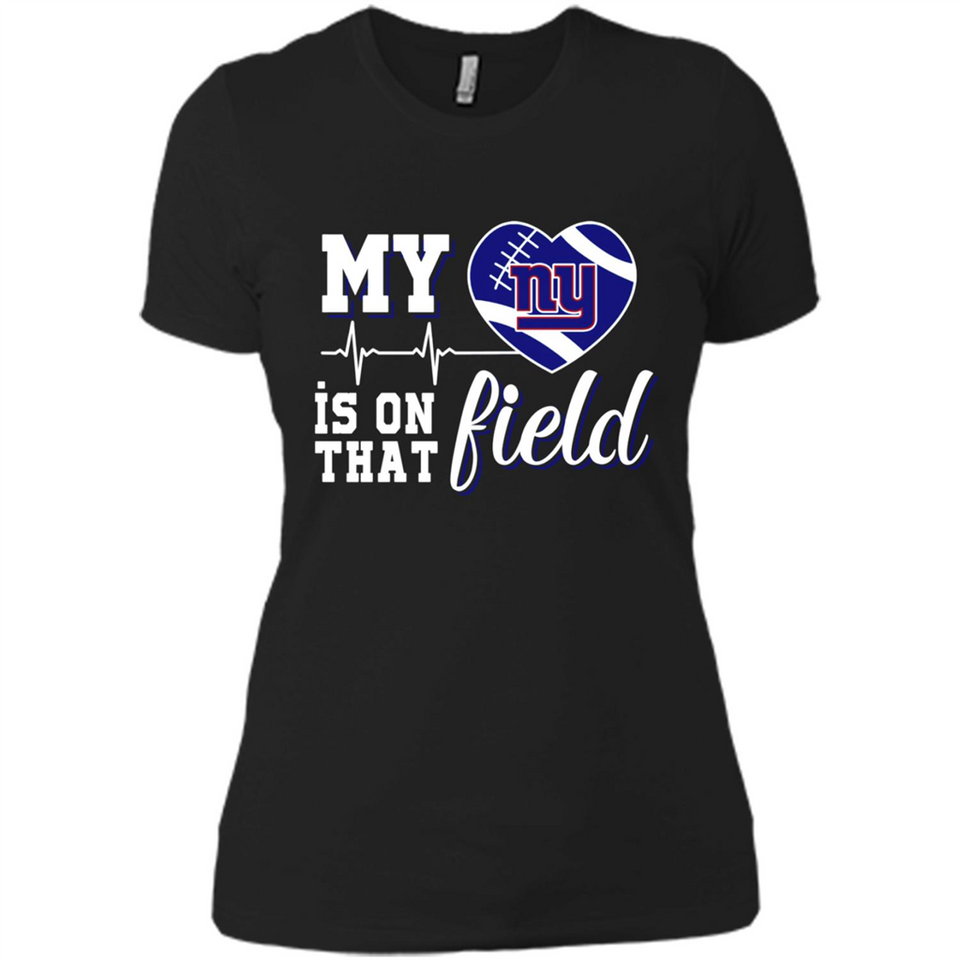 New York Giants Football My Heart is on that Field - Ladies' Boyfriend T-Shirt
