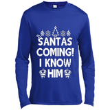 Santa's Coming I Know Him Shirt Santa Ugly Christmas T-Shirt Funny Santa Christmas