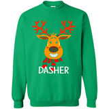 Dasher Reindeer Santa Claus Funny Xmas Holiday T-Shirt - Sweatshirt