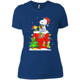 Anaheim Ducks Snoopy Ugly Christmas Sweaters - Sao chép - Ladies' Boyfriend T-Shirt