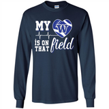 Washington Huskies Football My Heart is on that Field - Long Sleeve T-Shirt