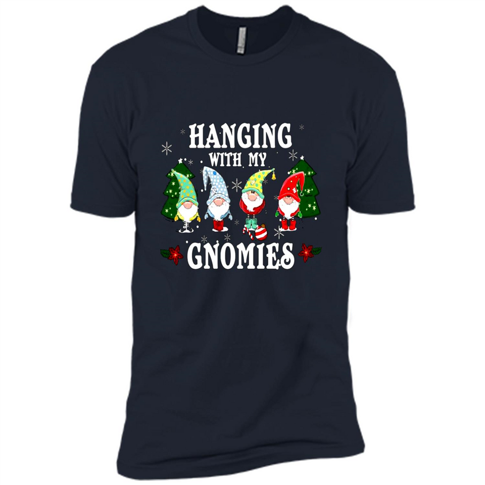 Christmas Garden Gnome Hanging With My Gnomies Shirt Sweater - Premium Short Sleeve T-Shirt