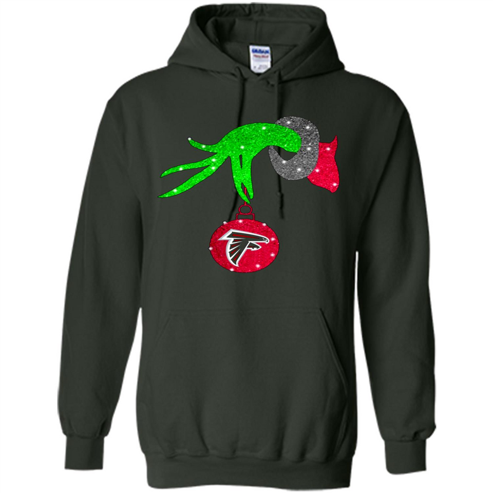 GRINCH HAND HOLDING ATLANTA FALCONS GLITTER CHRISTMAS PINGPONG