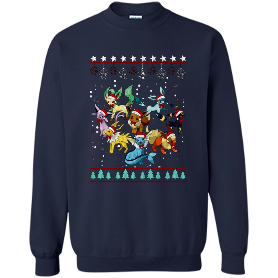 Pokemon Eeveelutions Ugly Christmas Sweater Perfect Christmas PINGPONG