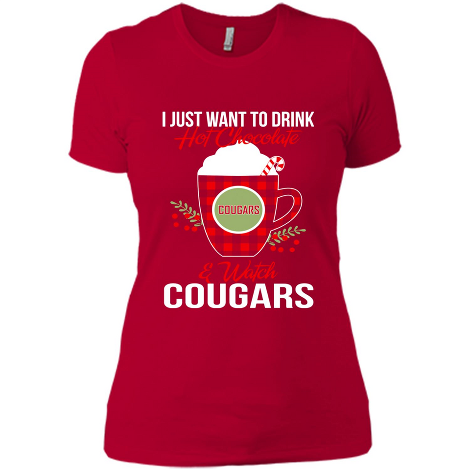 I Just Want To Drink Hot Chocolate & Watch Washington State Cougars Ugly Christmas Sweater PINGPONG