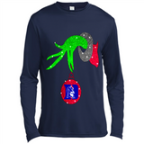 GRINCH HAND HOLDING DUKE BLUE DEVILS GLITTER CHRISTMAS PINGPONG