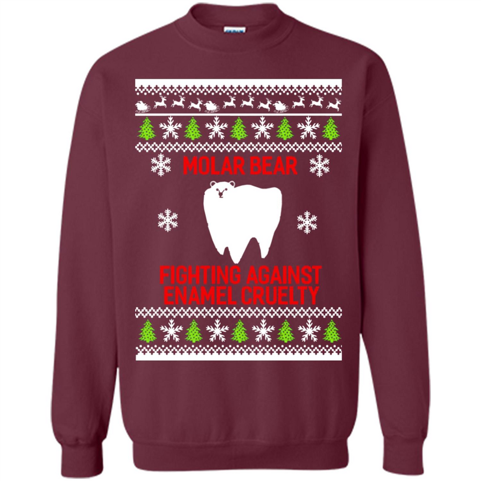 Molar bear fighting against enamel cruelty Christmas - Sweatshirt