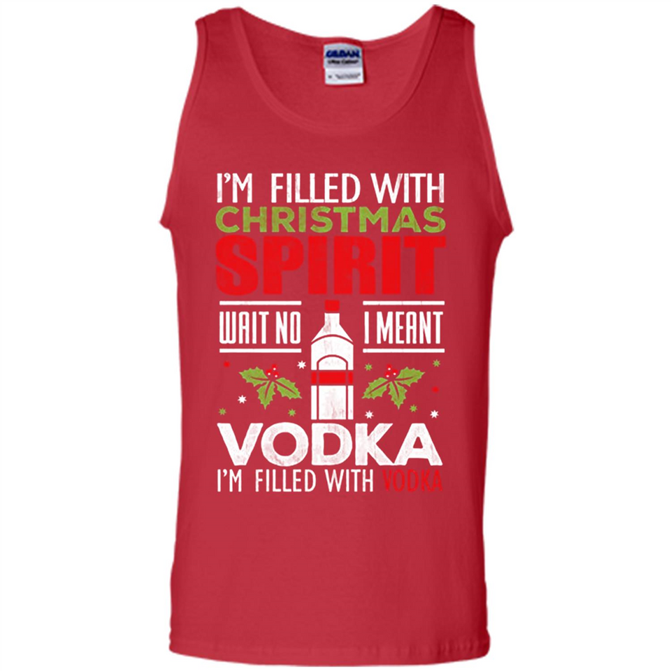 Christmas Gift Shirt Christmas Spirit Vodka Santa - Tank Top