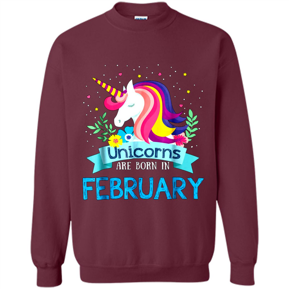 Unicorns are born in February Birthday Rainbow Gift Custom Ultra Cotton