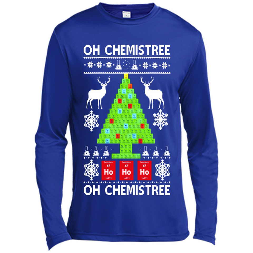 Oh Chemistree, Oh Chemistree Christmas Ugly Sweater - Canvas Long Sleeve T-Shirt