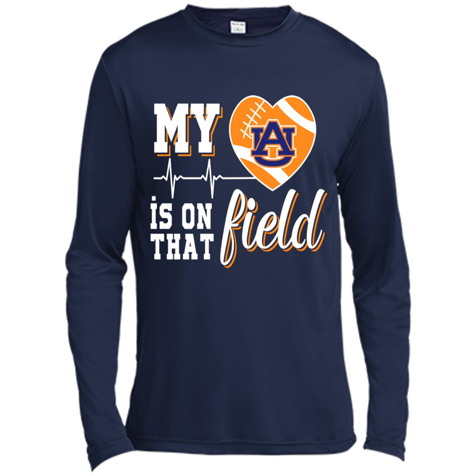 Auburn Tigers Football My Heart is on that Field - Canvas Long Sleeve T-Shirt
