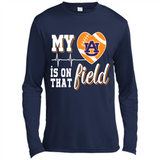 Auburn Tigers Football My Heart is on that Field - Canvas Long Sleeve T-Shirt