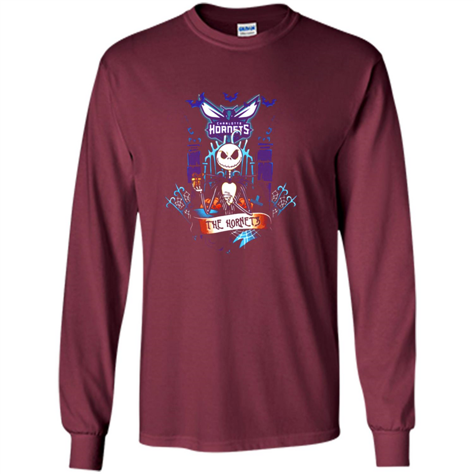 Charlotte Hornets Halloween The Nightmare Before Christmas - Long Sleeve T-Shirt