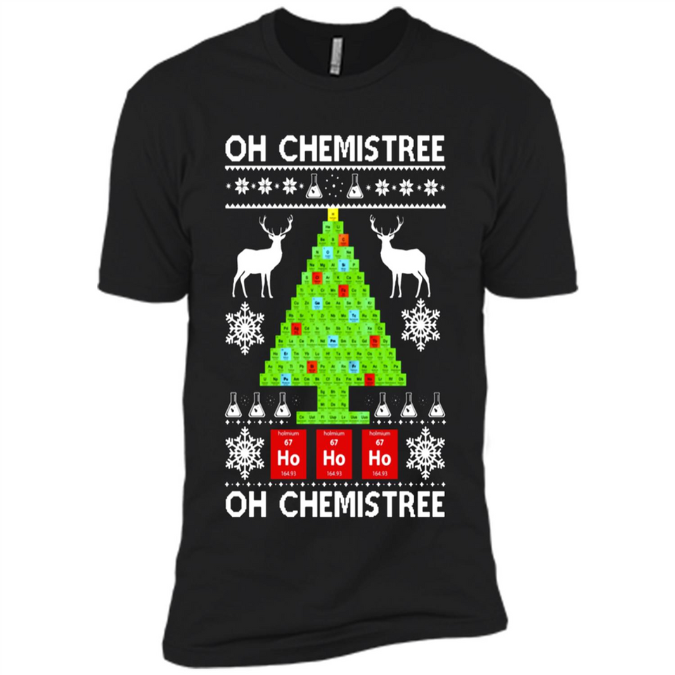 Oh Chemistree, Oh Chemistree Christmas Ugly Sweater - Premium Short Sleeve T-Shirt