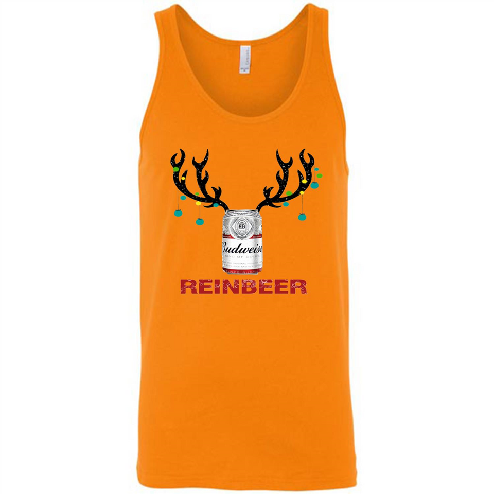 Budweiser Reinbeer Funny Beer Reindeer Christmas Sweatshirt - Canvas Unisex Tank