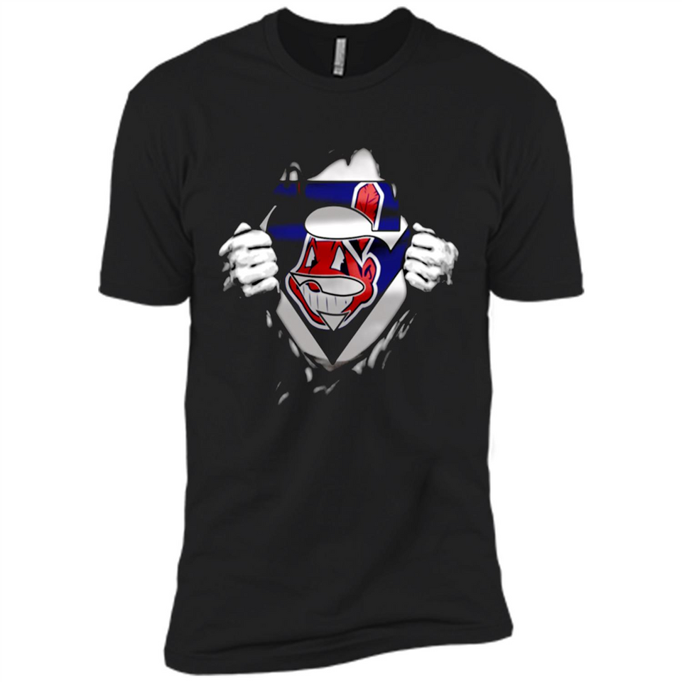 Cleveland Indians And Superman Fans - Premium Short Sleeve T-Shirt