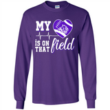 Abilene Christian Wildcats Football My Heart is on that Field - Long Sleeve T-Shirt