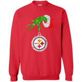 Fantastic Pittsburgh Steelers Glitter Grinch Monogram Ornament Christmas Gift - Sweatshirt