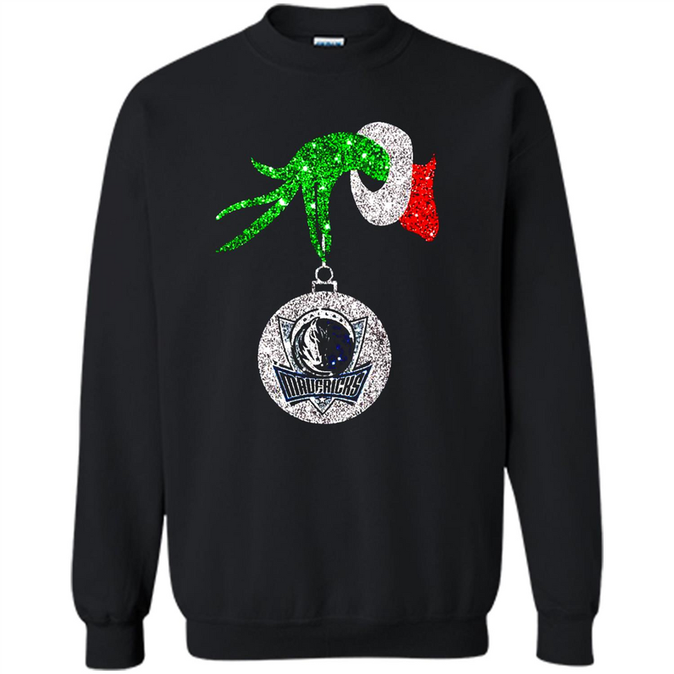 Amazing Dallas Mavericks Glitter Grinch Monogram Ornament Christmas Gift - Sweatshirt