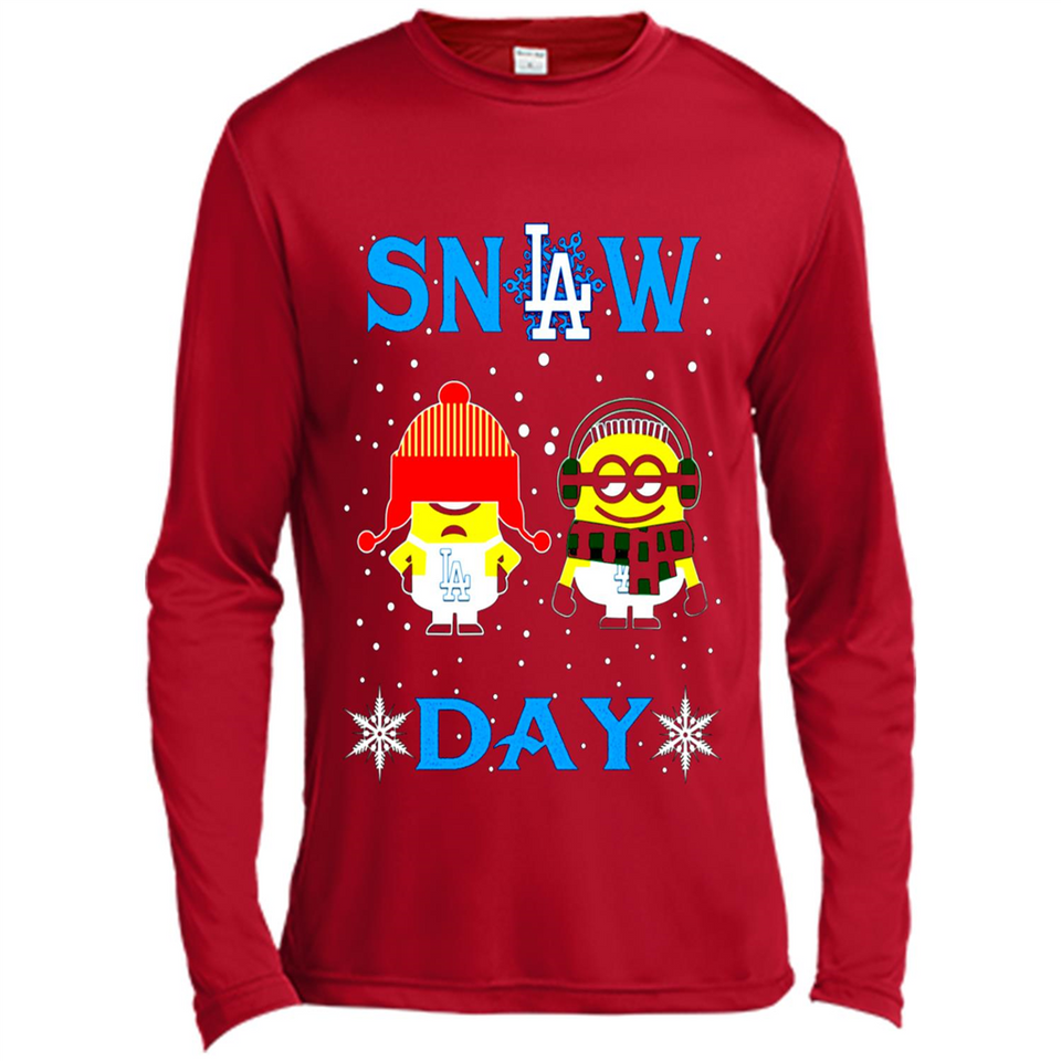 Snow Day Shirt For Los Angeles Dodgers Vs Minion Fans pingpong