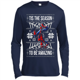 Marvel Spider Man Tis The Season To Be Amazing Ugly Christmas Mug PINGPONG - Canvas Long Sleeve T-Shirt
