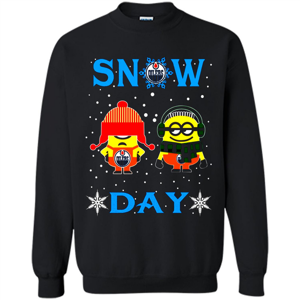 Snow Day Shirt For Edmonton Oilers Vs Minion Fans pingpong