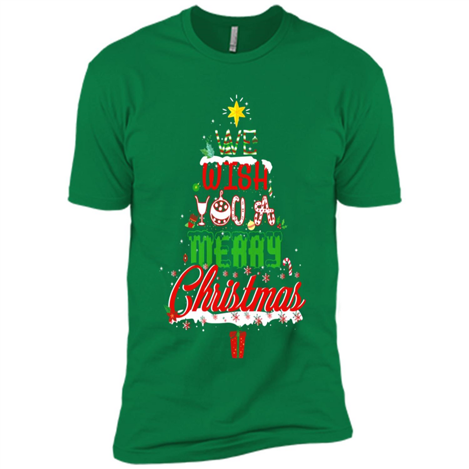 We Wish You A Merry Christmas Funny Pine Gift Sleeve - Premium Short Sleeve T-Shirt