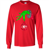 GRINCH HAND HOLDING GEORGIA BULLDOGS GLITTER CHRISTMAS PINGPONG
