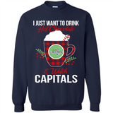 I Just Want To Drink Hot Chocolate & Watch Washington Capitals Ugly Christmas Sweater PINGPONG