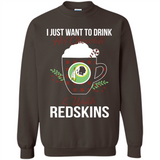 I Just Want To Drink Hot Chocolate & Watch Washington Redskins Ugly Christmas Sweater PINGPONG