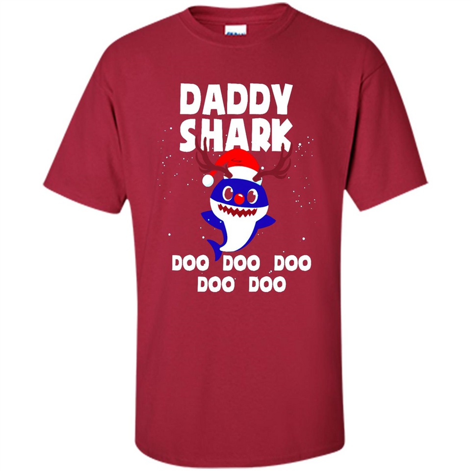 Daddy Shark Costume Reindeer Funny Christmas T-Shirt - Shirt