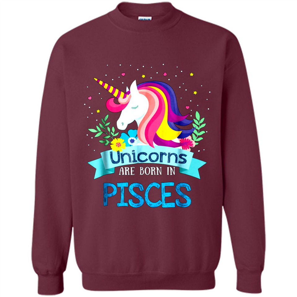 Unicorns are born in Pisces Birthday Rainbow Gift Ladies Custom