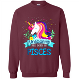 Unicorns are born in Pisces Birthday Rainbow Gift Ladies Custom