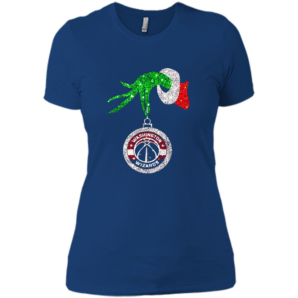 Funny Washington Wizards Glitter Grinch Monogram Ornament Christmas - Ladies' Boyfriend T-Shirt
